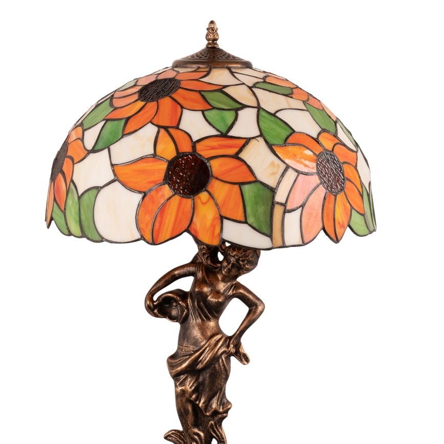 Brilagi - lampe de table Tiffany en vitrail SUNFLOWER 1xE27/60W/230V