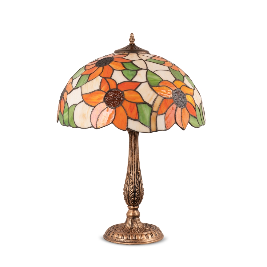 Brilagi - Lampe de table Tiffany en vitrail SUNFLOWER 2xE27/60W/230V