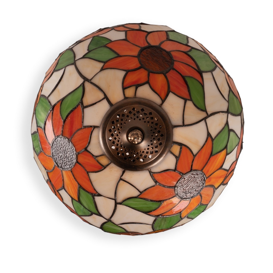 Brilagi - Lampe de table Tiffany en vitrail SUNFLOWER 2xE27/60W/230V