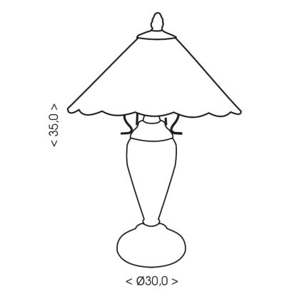 Brilagi - Lampe de table Tiffany FOLIA en vitrail 1xE27/60W/230V + 1xE14/40W