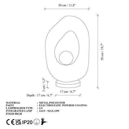 Brilagi - Lampe de table WABI SABI 1xG9/8W/230V blanche