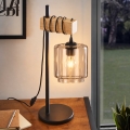 BRILAGI - Lampe de table WOOD GLASS 1xE27/40W/230V marron/noir/beige fumé