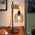 BRILAGI - Lampe de table WOOD GLASS 1xE27/40W/230V marron/noir/gris fumé