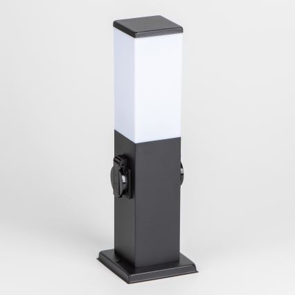 Brilagi - Lampe d'extérieur avec 2 prises SCHUKO NOVA 1xE27/15W/230V 40 cm IP44 noire