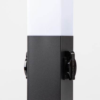 Brilagi - Lampe d'extérieur avec 2 prises SCHUKO NOVA 1xE27/15W/230V 40 cm IP44 noire