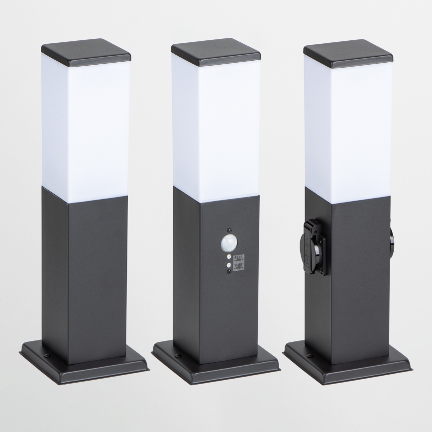 Brilagi - Lampe d'extérieur avec 2 prises SCHUKO NOVA 1xE27/15W/230V 40 cm IP44 noire