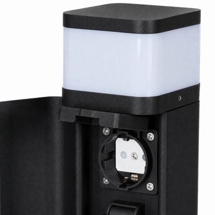 BRILAGI - Lampe d'extérieur à 2 prises SCHUKO PILLAR 1xG9/11W/230V IP44 noire