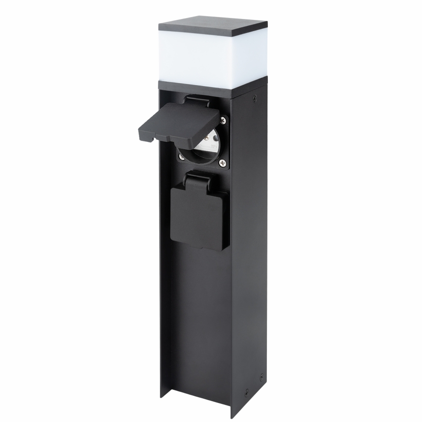Brilagi - Lampe d'extérieur avec 2 prises SCHUKO, 1x douille G9/11W/230V, IP44, noire