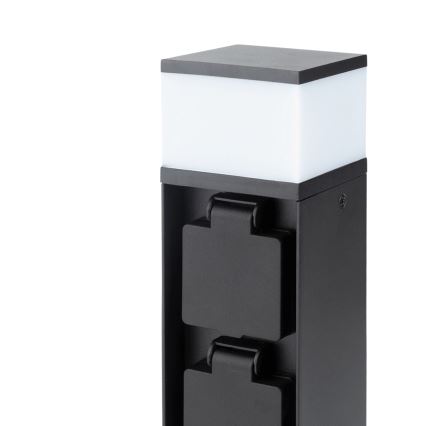 Brilagi - Lampe d'extérieur avec 2 prises SCHUKO, 1x douille G9/11W/230V, IP44, noire