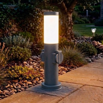 Brilagi - Lampe d'extérieur avec 2 prises SCHUKO NOVA 1xE27/15W/230V 40 cm IP44 anthracite