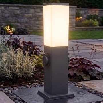 Brilagi - Lampe d'extérieur avec 2 prises SCHUKO NOVA 1xE27/15W/230V 40 cm IP44 anthracite