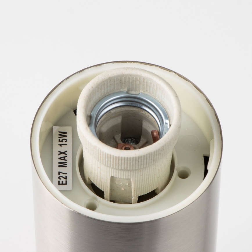 Brilagi - Lampe d'extérieur NOVA avec 2 prises SCHUKO, 1xE27/15W/230V, 40 cm, IP44, chrome mat