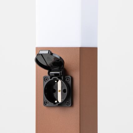 Brilagi - Lampe d'extérieur NOVA avec 2 prises SCHUKO, 1xE27/15W/230V, 40 cm, IP44, marron