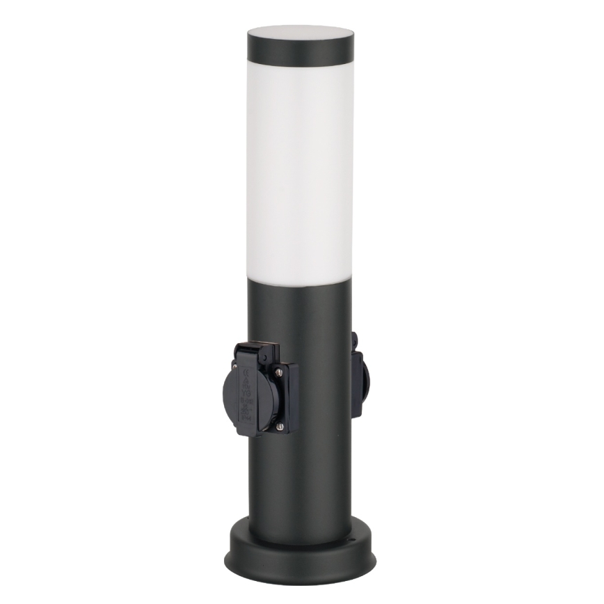 Brilagi - Lampe d'extérieur avec 2 prises SCHUKO NOVA 1xE27/15 W/230 V 40 cm IP44 noire