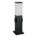 Brilagi - Lampe d'extérieur avec 2 prises SCHUKO NOVA 1xE27/15W/230V 40 cm IP44 noire