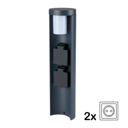 Brilagi - Lampe d'extérieur avec 2 prises SCHUKO PILLAR 1xG9/11W/230V IP44 anthracite