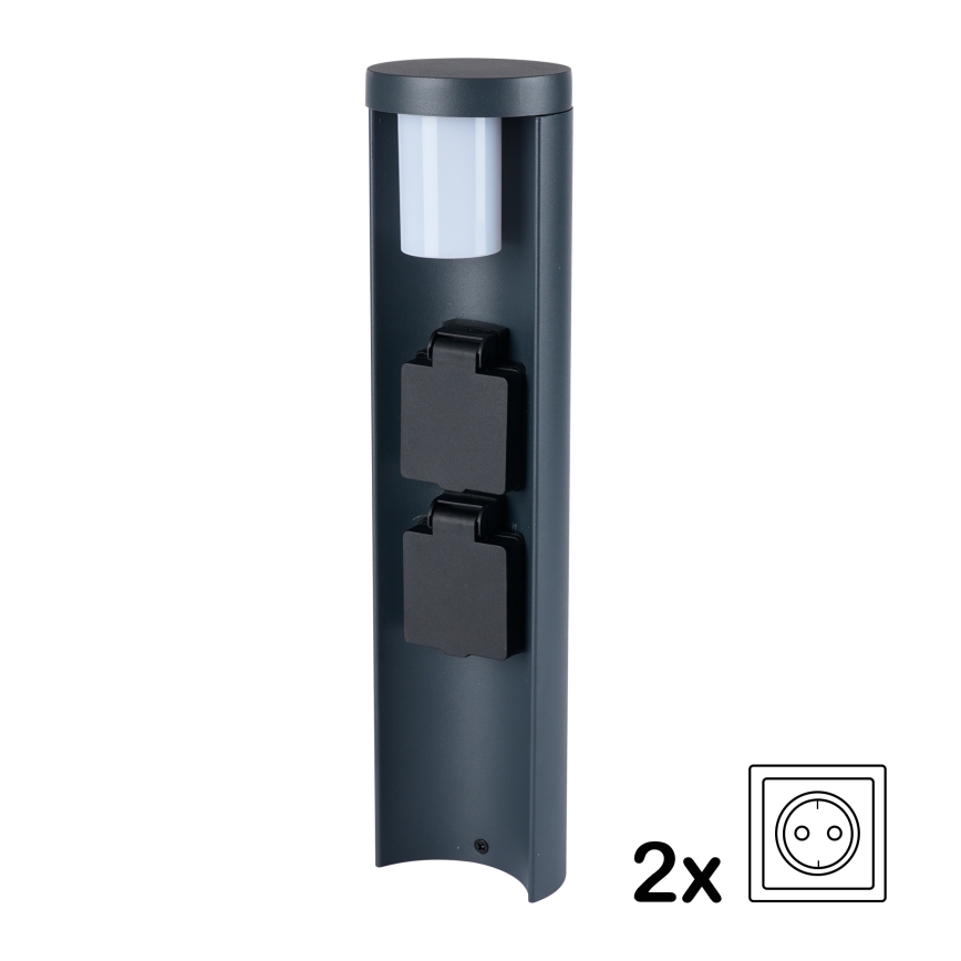 Brilagi - Lampe d'extérieur avec 2 prises SCHUKO PILLAR 1xG9/11W/230V IP44 anthracite