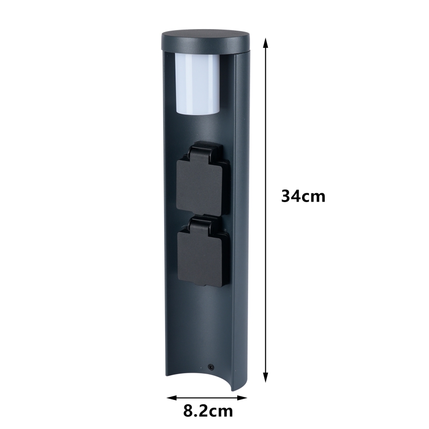 Brilagi - Lampe d'extérieur avec 2 prises SCHUKO PILLAR 1xG9/11W/230V IP44 anthracite