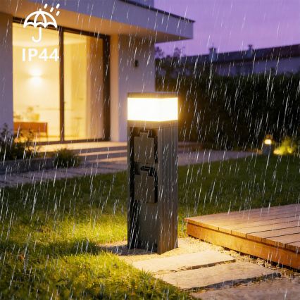 Brilagi - Lampe d'extérieur avec 2 prises SCHUKO PILLAR 1xG9/11W/230V IP44 anthracite