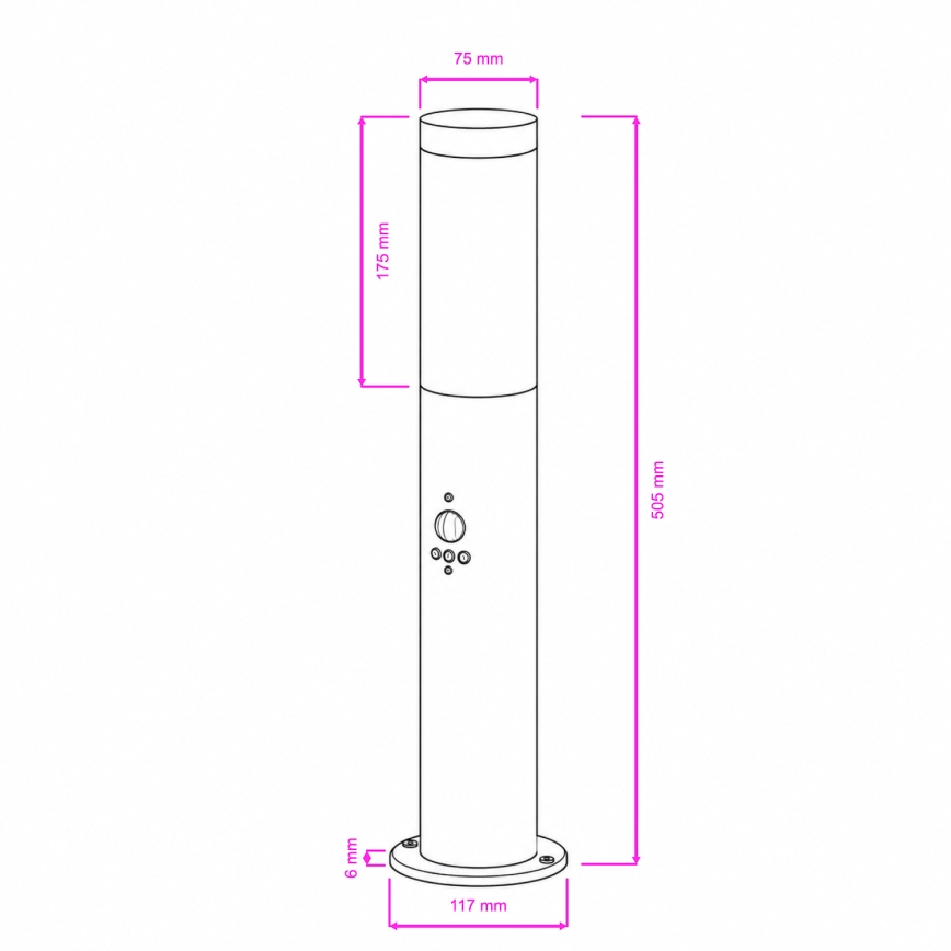BRILAGI - Lampe d'extérieur avec détecteur ELIA 1xE27/20W/230V IP44 50 cm anthracite