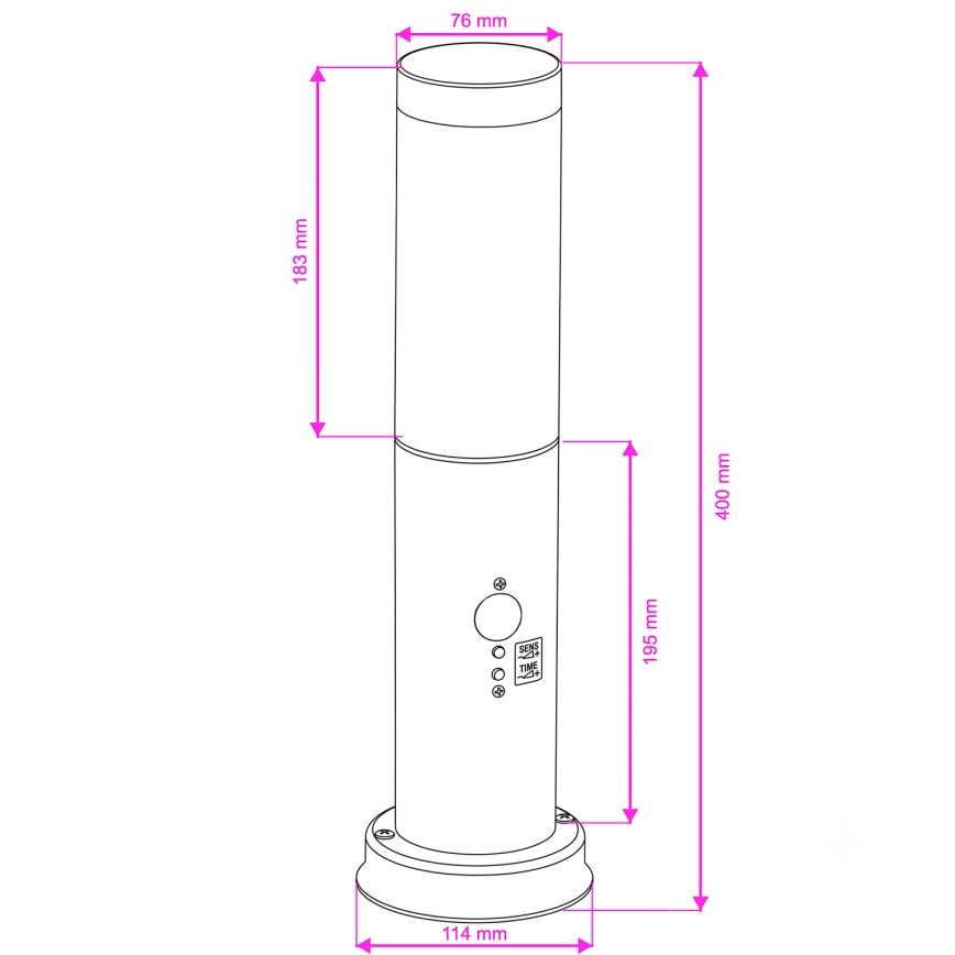 Brilagi - Lampe d'extérieur avec détecteur NOVA 1xE27/15W/230V 40 cm IP44 chrome mat
