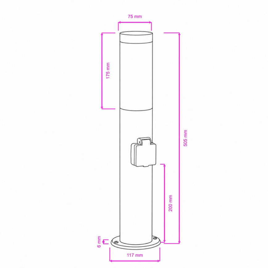 BRILAGI - Lampe d'extérieur LED avec prise ELIA 1xE27/7W/230V 4000K IP44 50 cm anthracite