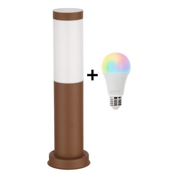 Brilagi - Lampe d'extérieur LED RGBW dimmable 1xE27/9W/230V 2700-6500K IP44 40 cm marron