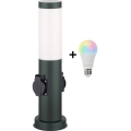 Brilagi - Lampe d'extérieur LED RGBW dimmable avec 2 douilles 1xE27/15W/230V 2700-6500K IP44 40 cm anthracite