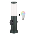 Brilagi - Lampe d'extérieur LED RGBW dimmable avec 2 douilles 1xE27/9W/230V 2700-6500K IP44 40 cm anthracite