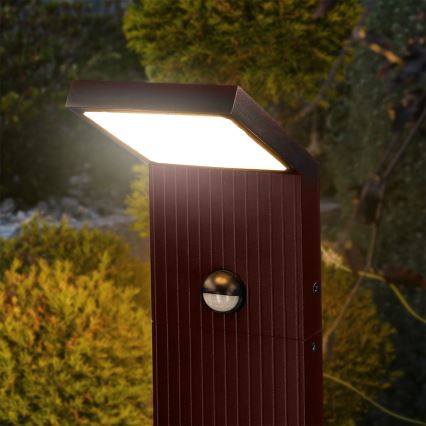 Brilagi - Lampe d'extérieur LED RIANO avec détecteur de mouvement LED/8W/230V marron IP65 80 cm