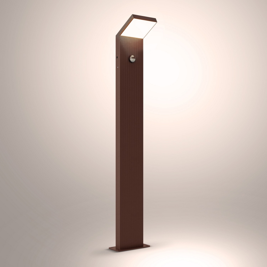 Brilagi - Lampe d'extérieur LED RIANO avec détecteur de mouvement LED/8W/230V marron IP65 80 cm