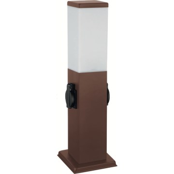 Brilagi - Lampe extérieure à 2 prises SCHUKO 1xE27/15W/230V 40 cm IP44 marron