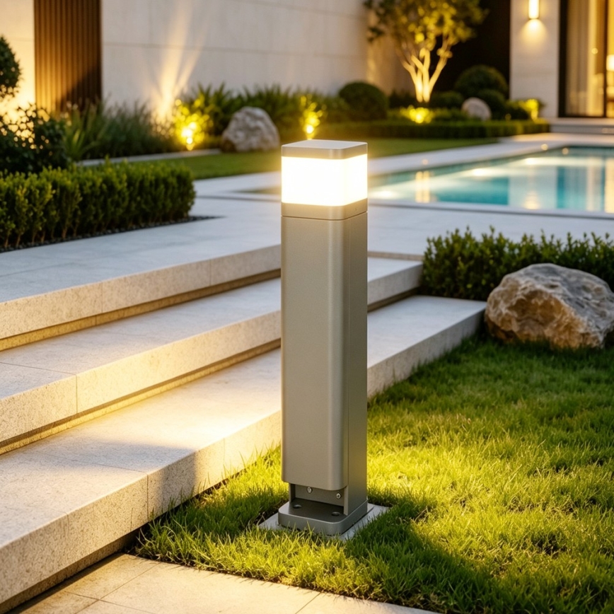 BRILAGI - Lampe extérieure avec 2 prises SCHUKO PILLAR 1xG9/11W/230V IP44 grise