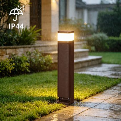 BRILAGI - Lampe extérieure avec 2 prises SCHUKO PILLAR 1xG9/11W/230V IP44 marron