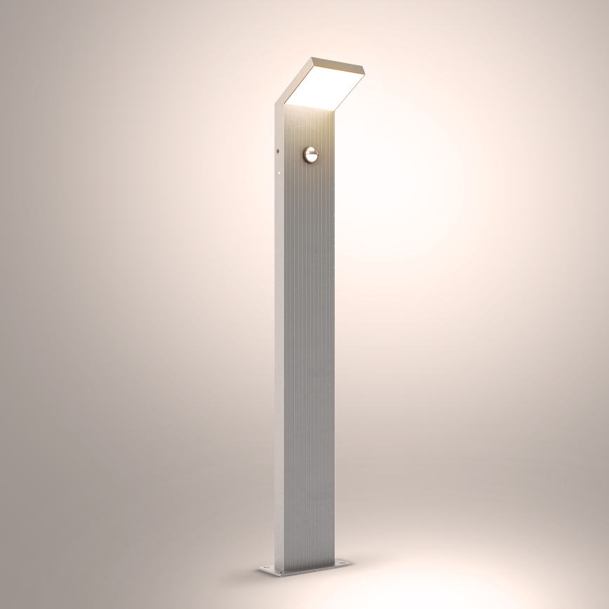 Brilagi - Lampe extérieure LED avec détecteur RIANO LED/8W/230V, argentée, IP65, 80 cm