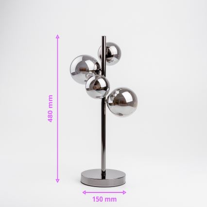 Brilagi - Lampe LED de table MILLA 4xG9/3W/230V chrome noir/fumé