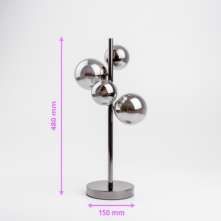 Brilagi - Lampe LED de table MILLA 4xG9/3W/230V chrome noir/fumé