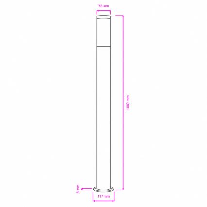 BRILAGI - Lampe extérieure LED dimmable ELIA 1xE27/6W/230V 2700-6500K IP44 Wi-Fi 100 cm anthracite