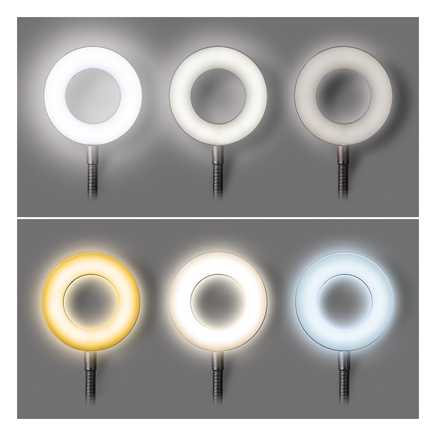 Brilagi - Lampe LED dimmable avec clip ORBELA LED/8W/230V 3000/4000/5000K noire