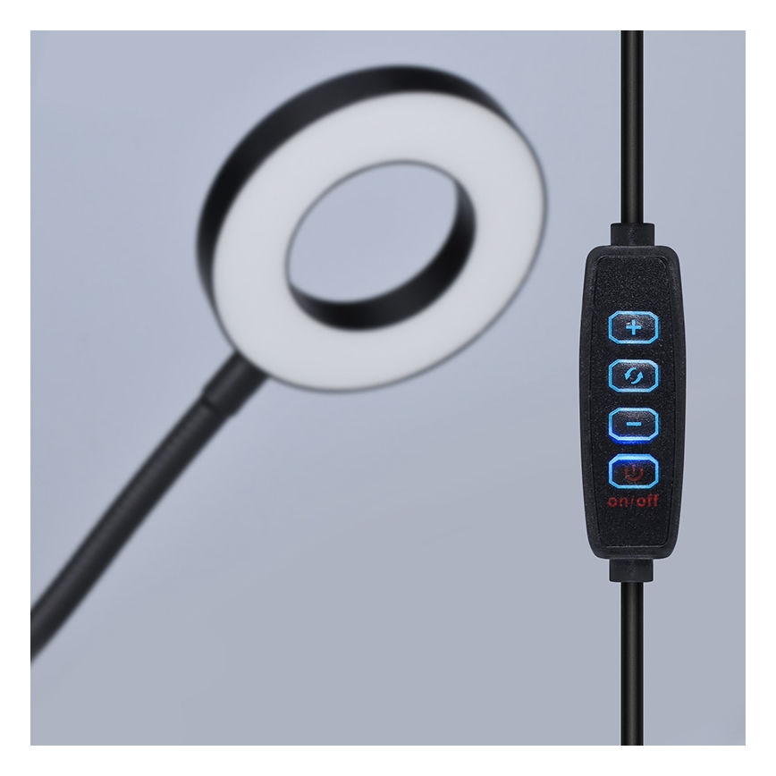 Brilagi - Lampe LED dimmable avec clip ORBELA LED/8W/230V 3000/4000/5000K noire