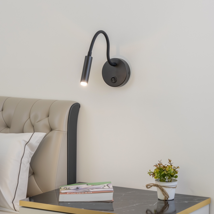 Brilagi - Lampe murale flexible à intensité variable LED MAYA 1xG9/4W/230V noir 2700-6500K Wi-Fi Tuya