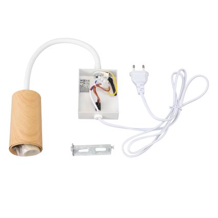 Brilagi - Applique murale flexible SELE avec interrupteur 1xGU10/30W/230V blanc/décor chêne