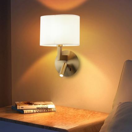 Brilagi - Lampe murale LED DAYA 1xE14/40W/230V + LED/3W blanc/chrome mat
