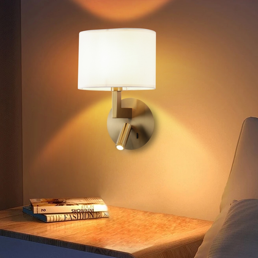 Brilagi - Lampe murale LED DAYA 1xE14/40W/230V + LED/3W blanc/chrome mat