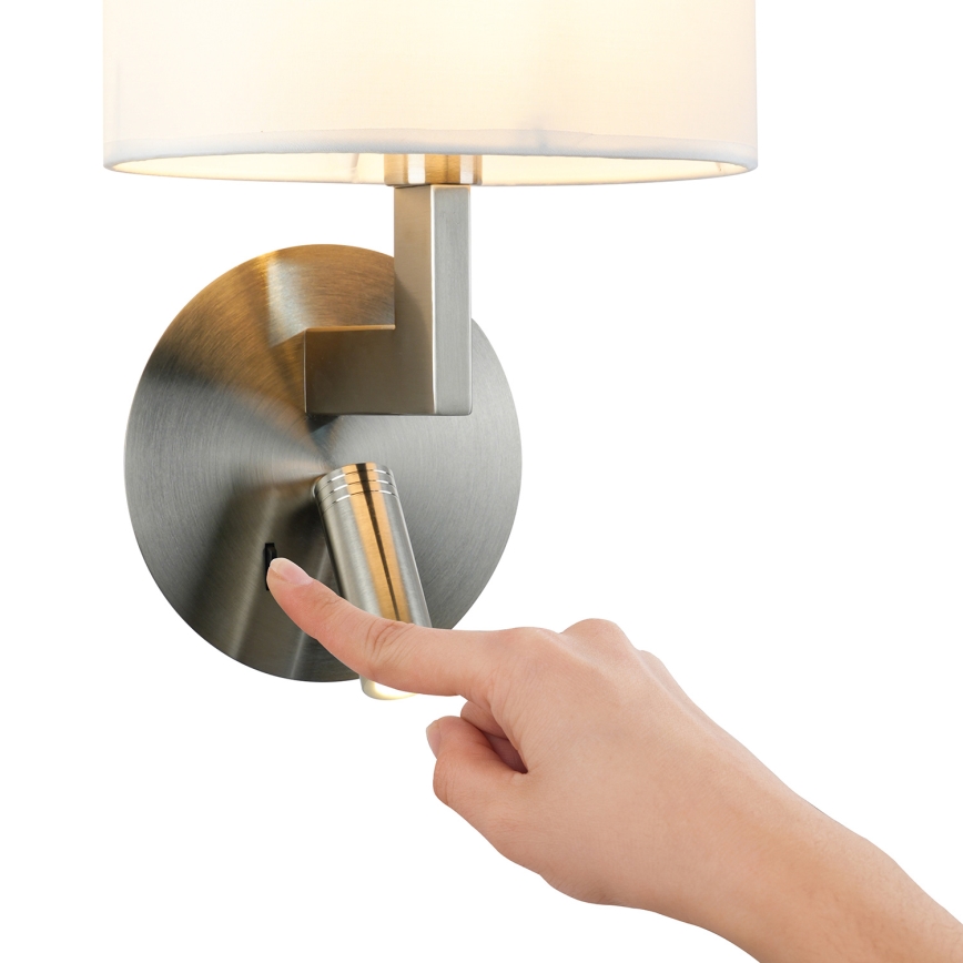Brilagi - Lampe murale LED DAYA 1xE14/40W/230V + LED/3W blanc/chrome mat