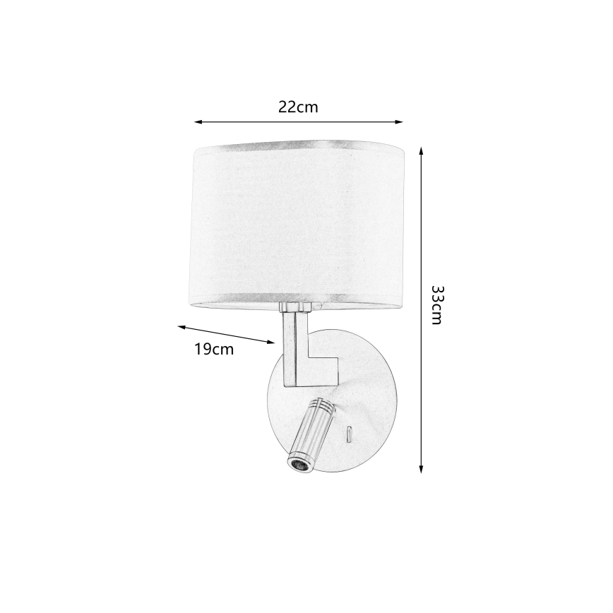 Brilagi - Lampe murale LED DAYA 1xE14/40W/230V + LED/3W blanc/chrome mat