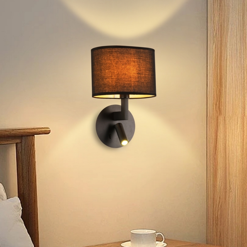 Brilagi - Lampe murale LED DAYA 1xE14/40W/230V + LED/3W noir