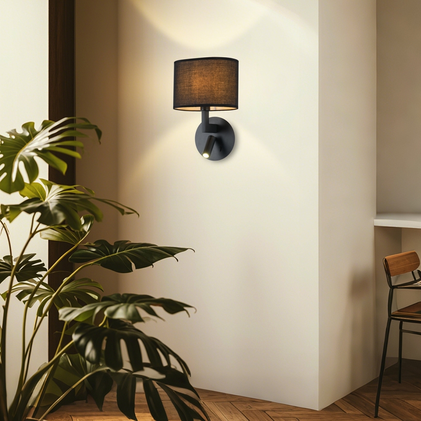 Brilagi - Lampe murale LED DAYA 1xE14/40W/230V + LED/3W noir