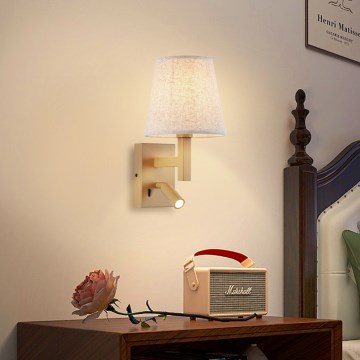 Brilagi - Lampe murale LED DEYA 1xE14/40W/230V + LED/3W lin/doré