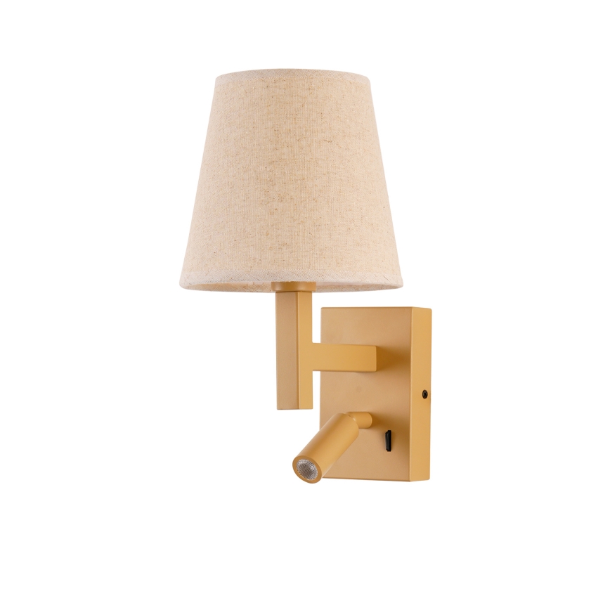 Brilagi - Lampe murale LED DEYA 1xE14/40W/230V + LED/3W lin/doré